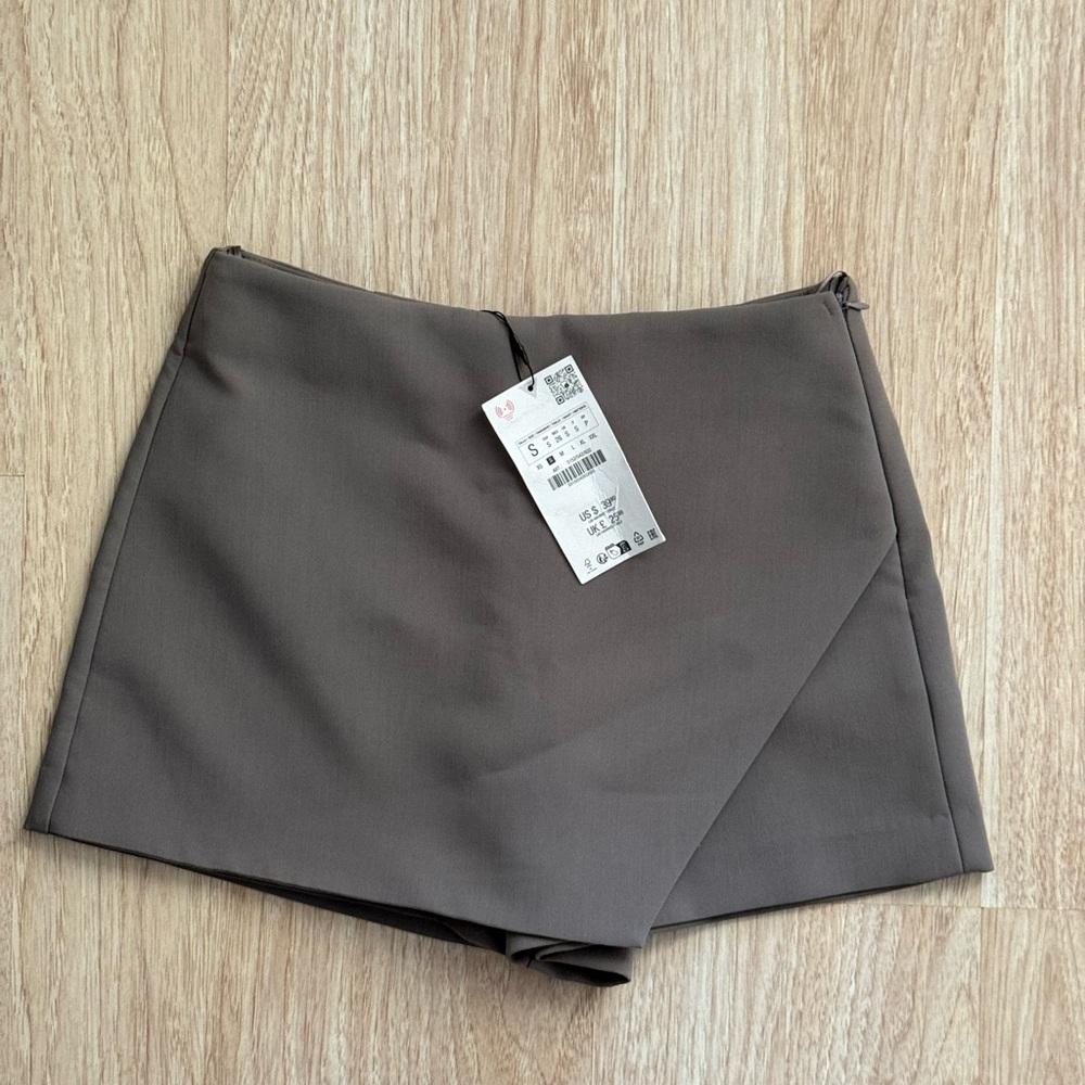 Zara Womens Asymmetric Gray Skort